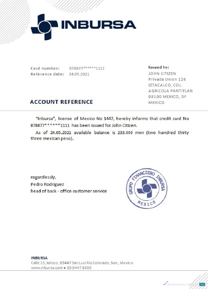 Download Mexico Inbursa Bank reference Photoshop template